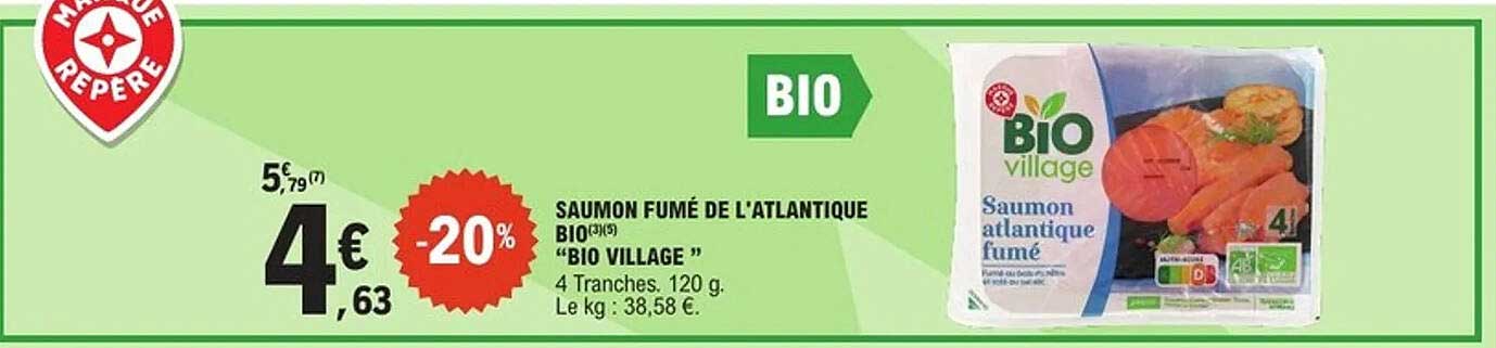 SAUMON FUMÉ DE L'ATLANTIQUE BIO "BIO VILLAGE"