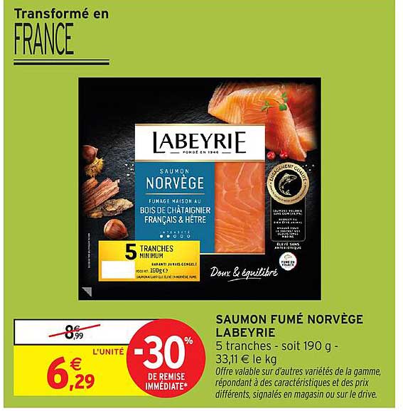 SAUMON FUMÉ NORVÈGE LABEYRIE