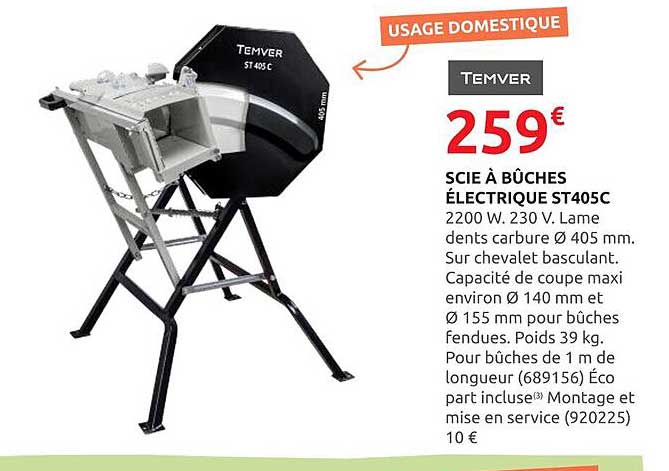 SCIE À BÛCHES ÉLECTRIQUE ST405C