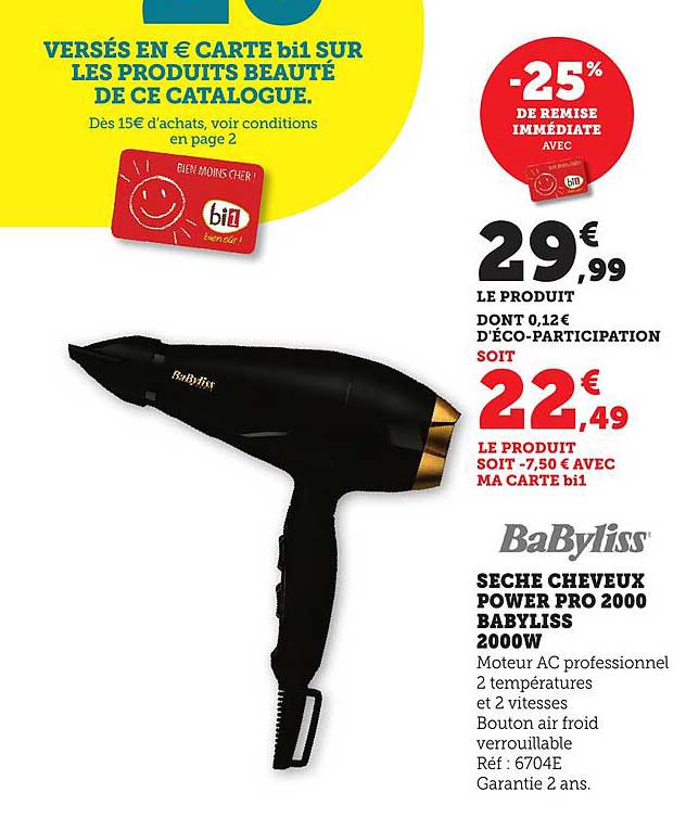 Séche cheveux power pro 2000 Babyliss
