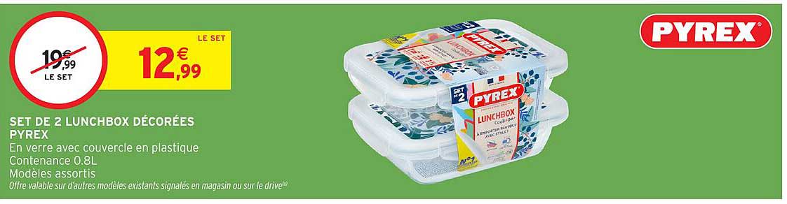 SET DE 2 LUNCHBOX DÉCORÉES PYREX