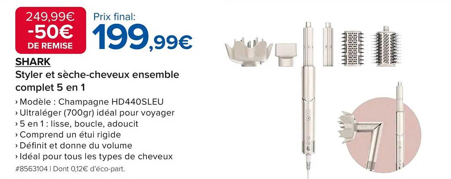 SHARK Styler et sèche-cheveux ensemble complet 5 en 1
