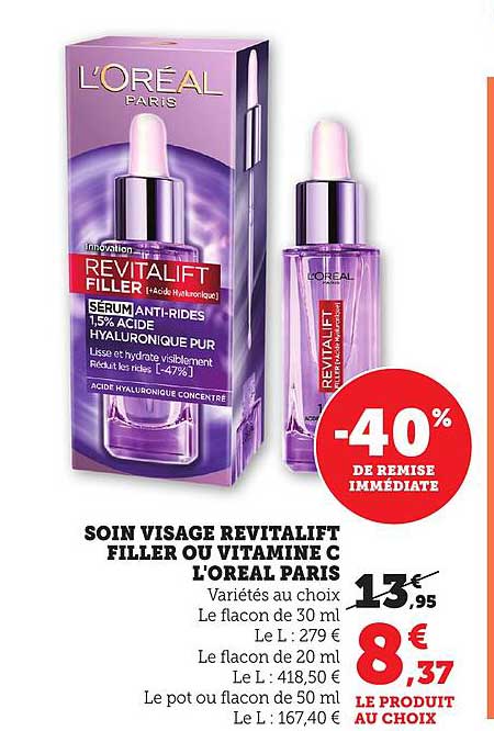 SOIN VISAGE REVITALIFT FILLER OU VITAMINE C L'OREAL PARIS