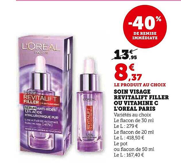 SOIN VISAGE REVITALIFT FILLER OU VITAMINE C L'OREAL PARIS