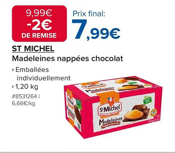 ST MICHEL Madeleines nappées chocolat