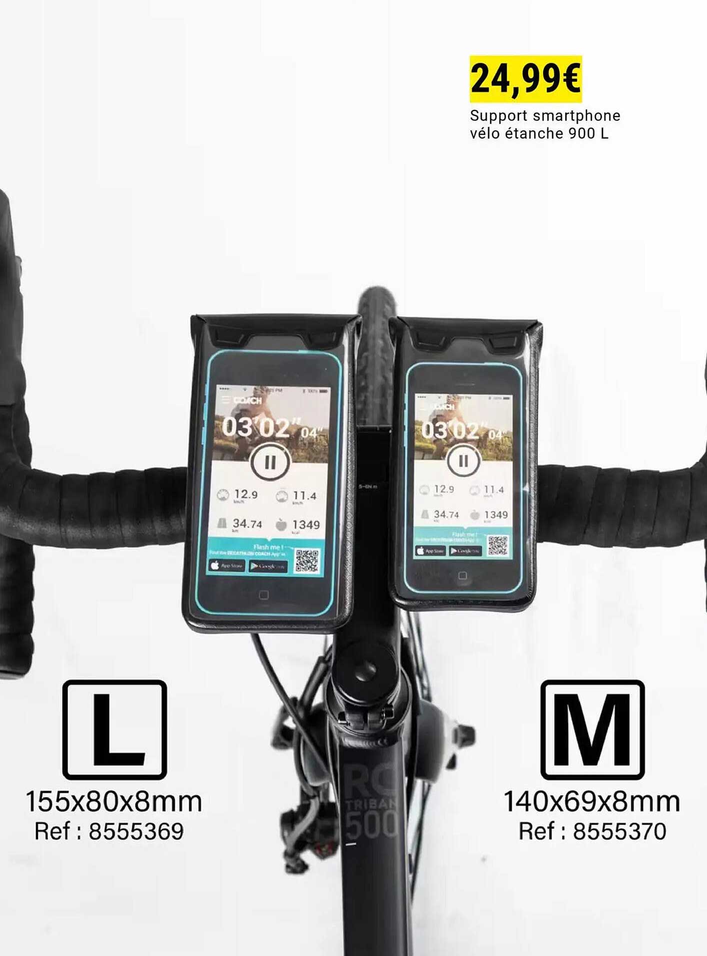 Support smartphone vélo étanche 900 L