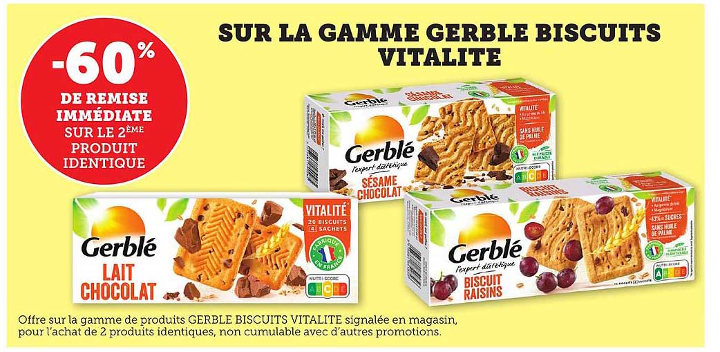 SUR LA GAMME GERBLE BISCUITS VITALITE