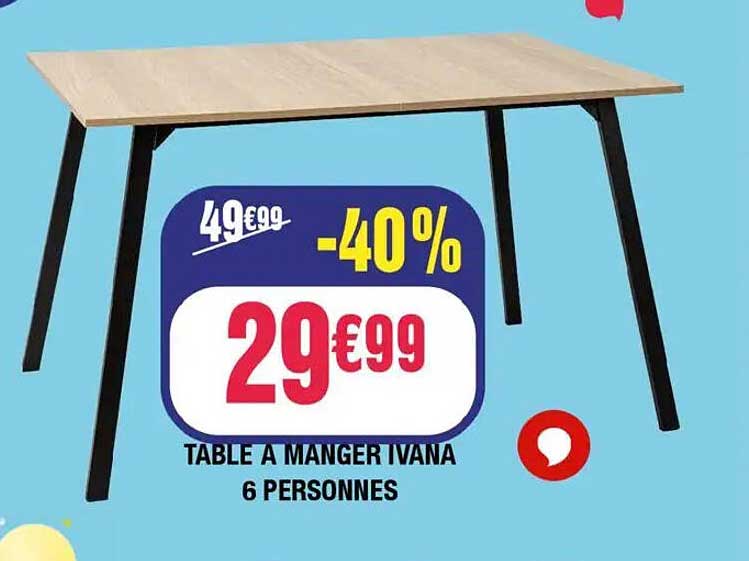 TABLE A MANGER IVANA 6 PERSONNES