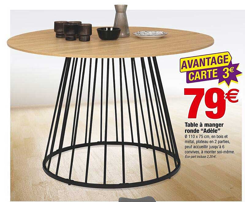 Table à manger ronde "Adèle"