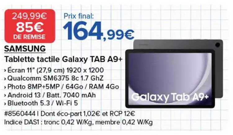Tablette tactile Galaxy TAB A9+