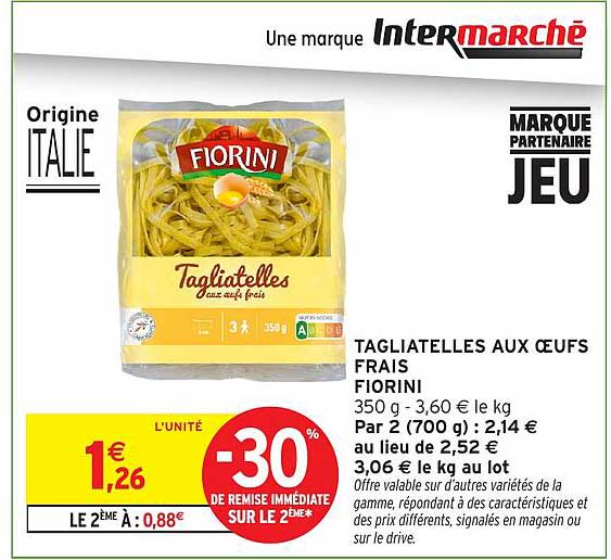TAGIATELLES AUX ŒUFS FRAIS FIORINI