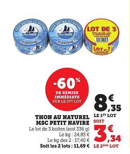 THON AU NATUREL MSC PETIT NAVIRE