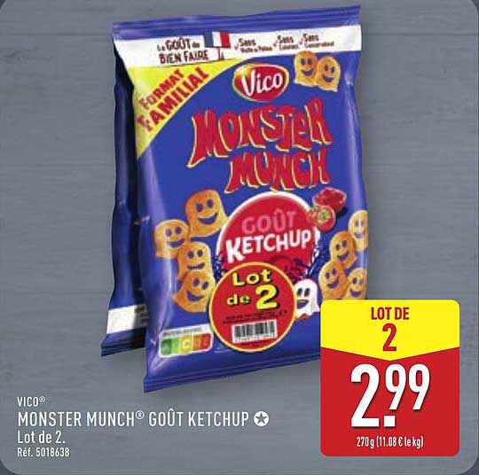 VICO MONSTER MUNCH® GOÛT KETCHUP Lot de 2