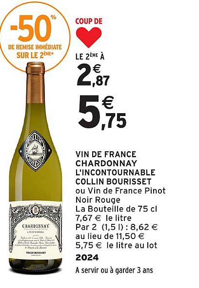 VIN DE FRANCE CHARDONNAY L'INCONTOURNABLE COLLIN BOURISSET