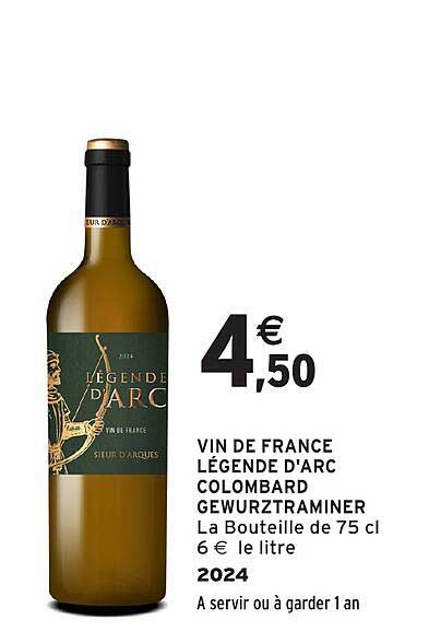 VIN DE FRANCE LÉGENDE D'ARC COLOMBARD GEWURZTRAMINER