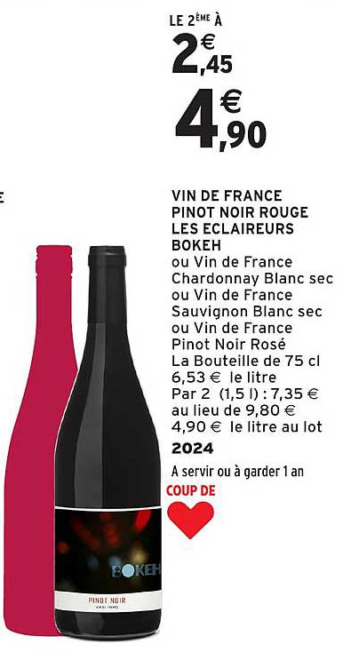 VIN DE FRANCE PINOT NOIR ROUGE LES ECLAIREURS BOKEH