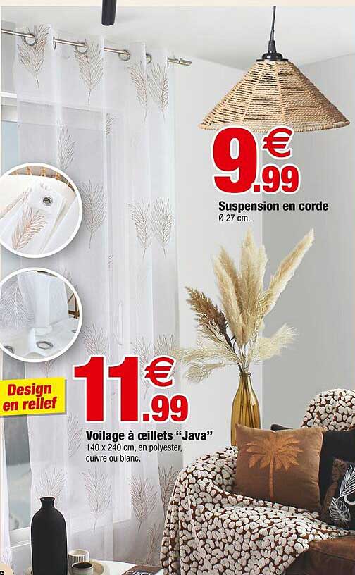 Voilage à œillets "Java"