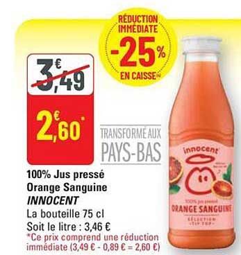 100% Jus pressé Orange Sanguine INNOCENT