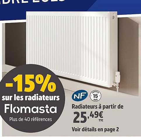 -15% sur les radiateurs Flomasta