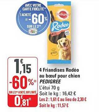 4 Friandises Rodéo au boeuf pour chien PEDIGREE