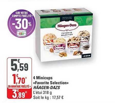 4 Minicups «Favorite Selection» HÄAGEN-DAZS