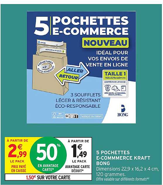 5 POCHETTES E-COMMERCE KRAFT BONG