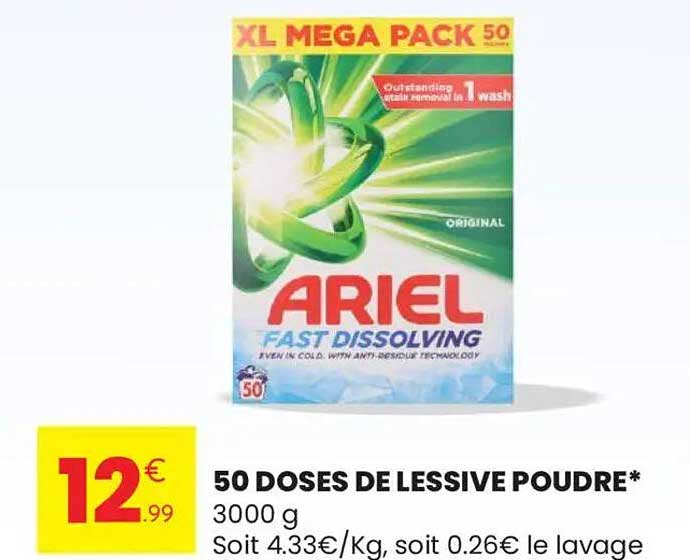50 DOSES DE LESSIVE POUDRE*