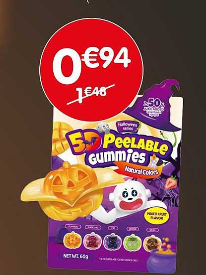 50 Peelable Gummies Natural Colors