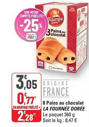 8 Pains au chocolat LA FOURNÉE DORÉE