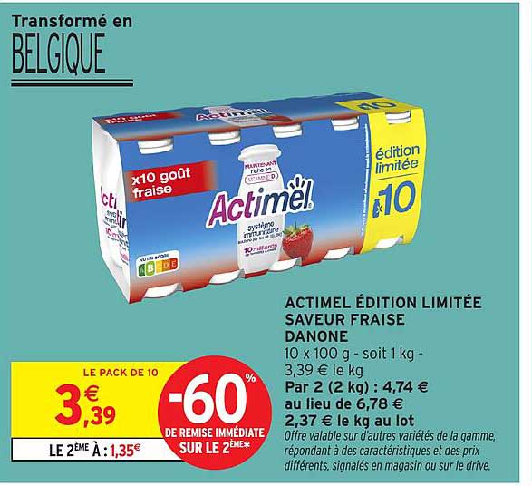 ACTIMEL ÉDITION LIMITÉE SAVEUR FRAISE DANONE