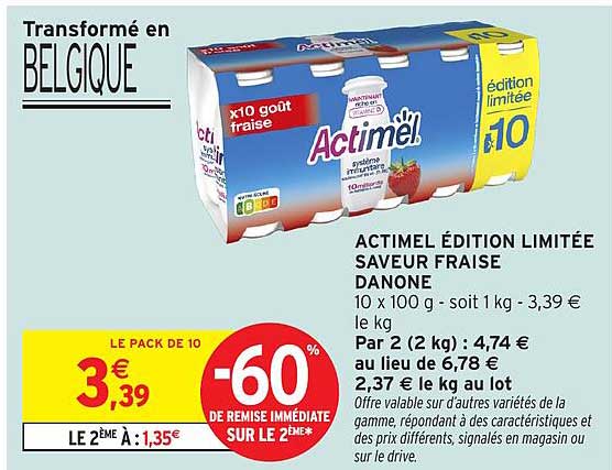 ACTIMEL ÉDITION LIMITÉE SAVEUR FRAISE DANONE