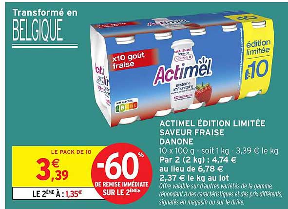 ACTIMEL ÉDITION LIMITÉE SAVEUR FRAISE DANONE