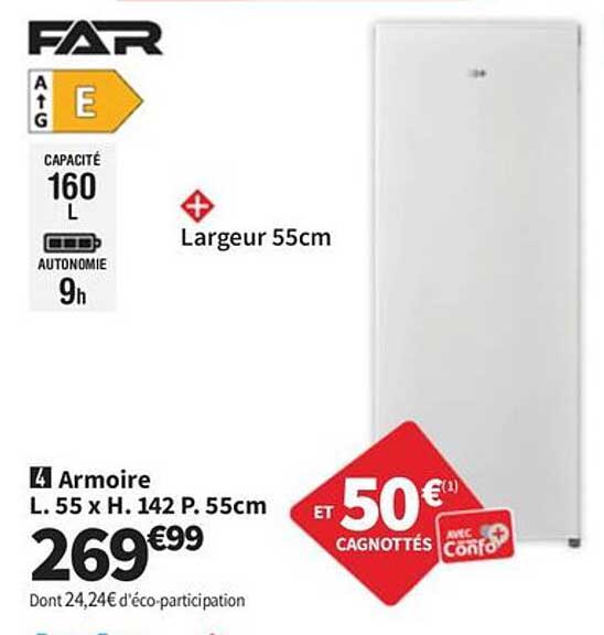 Armoire L. 55 x H. 142 P. 55cm