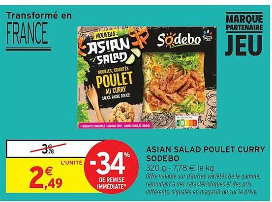 ASIAN SALAD POULET CURRY SODEBO