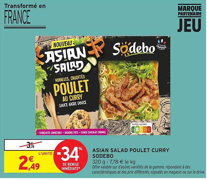 ASIAN SALAD POULET CURRY SODEBO