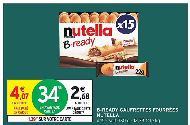 B-READY GAUFRETTES FOURRÉES NUTELLA