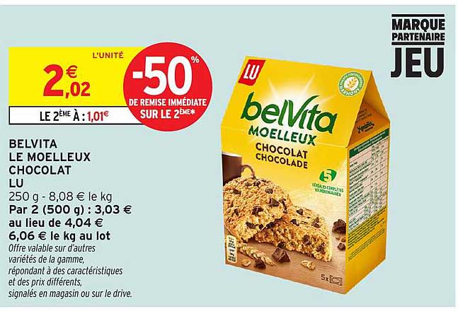 BELVITA LE MOELLEUX CHOCOLAT LU