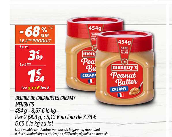 BEURRE DE CACAHUÈTES CREAMY MENGUY'S