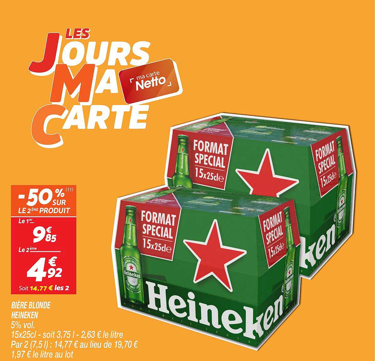 Bière Blonde Heineken 15x25cl