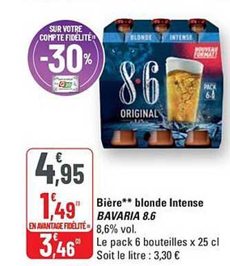 Bière** blonde Intense BAVARIA 8.6