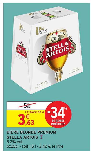 BIÈRE BLONDE PREMIUM STELLA ARTOIS