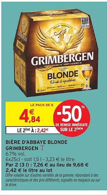 BIÈRE D'ABBAYE BLONDE GRIMBERGEN
