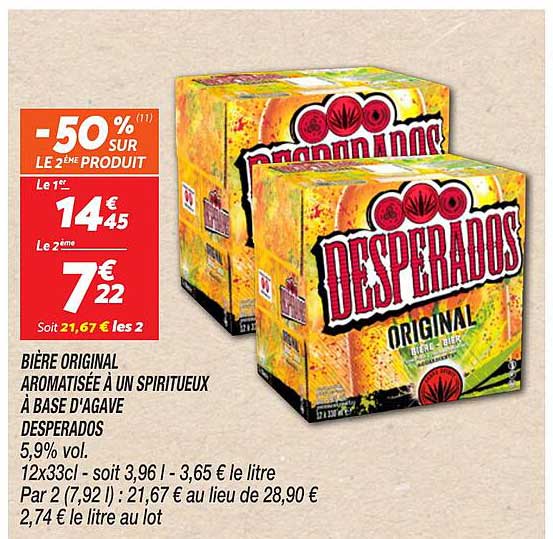 Bière original aromatisée à un spiritueux à base d'agave Desperados