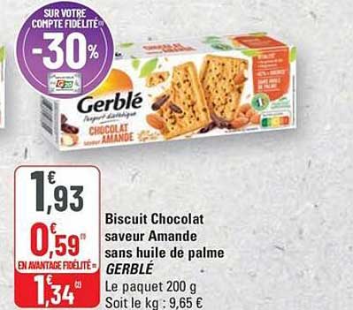 Biscuit Chocolat saveur Amande