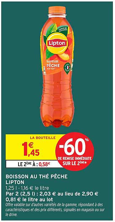 BOISSON AU THÉ PÊCHE LIPTON