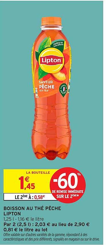BOISSON AU THÉ PÊCHE LIPTON
