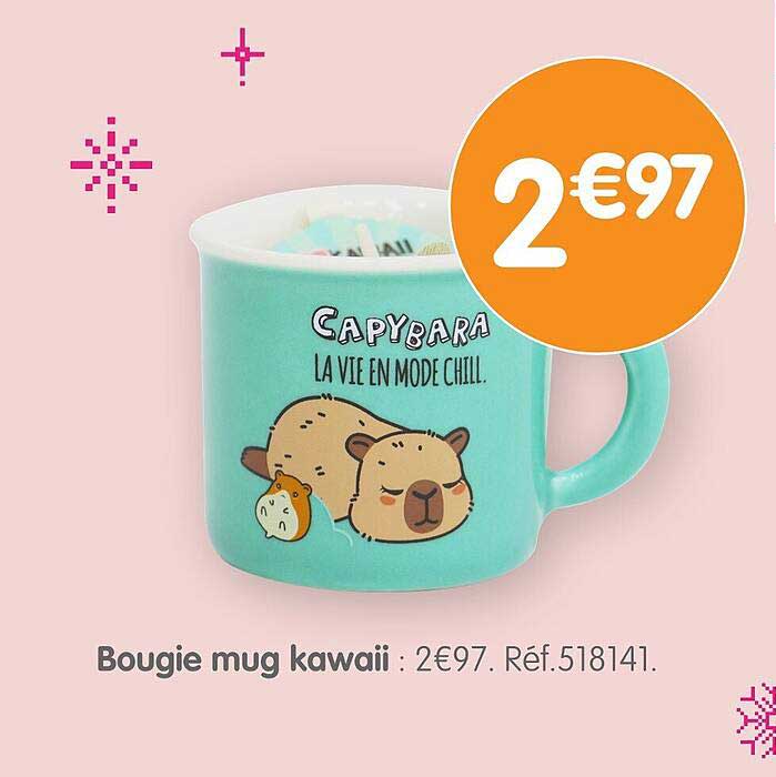 Bougie mug kawaii