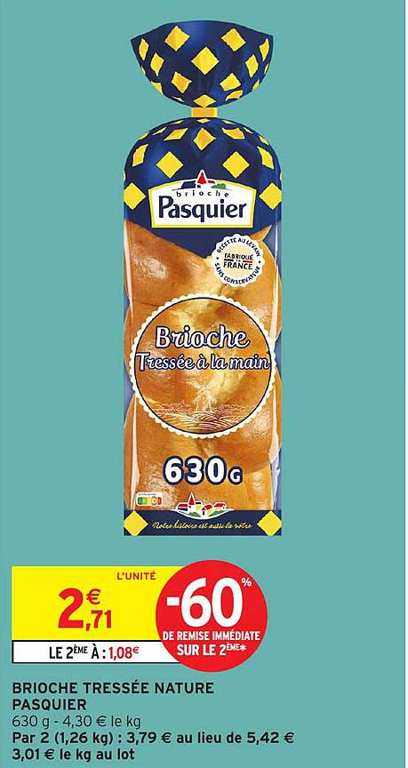 BRIOCHE TRESSÉE NATURE PASQUIER