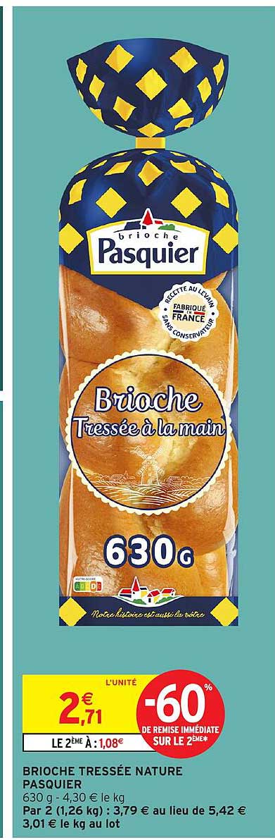 BRIOCHE TRESSÉE NATURE PASQUIER