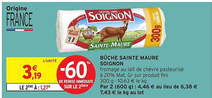 BÛCHE SAINTE MAURE SOIGNON